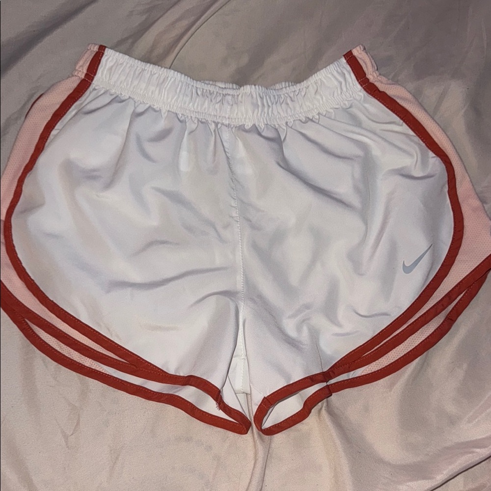 Women's White and Red Nike Shorts